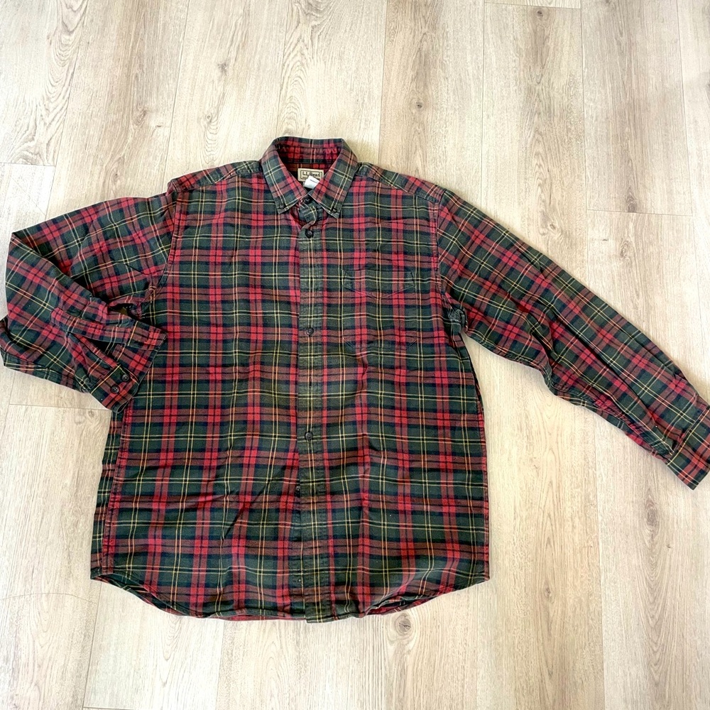 L.L. Bean Scotch Flannel Shirt Traditional Fit Size Medium